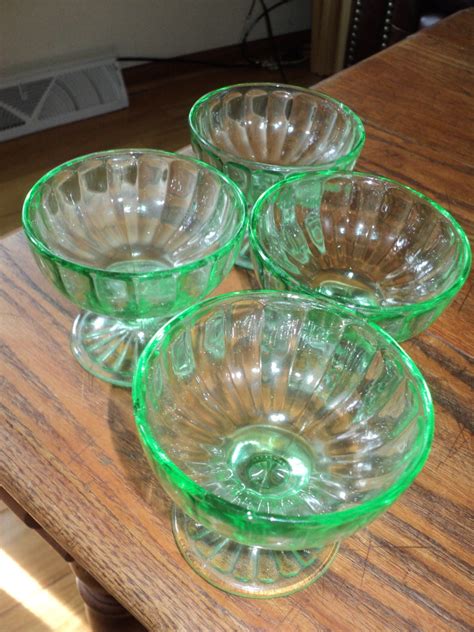 antique dessert bowls|vintage green glass dessert bowls.